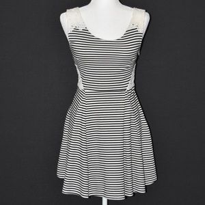 Poof Couture Striped Fit and Flair Dress Sz S